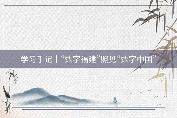学习手记｜“数字福建”照见“数字中国”