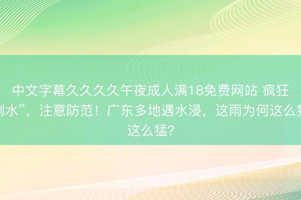 中文字幕久久久久午夜成人满18免费网站 疯狂“倒水”，注意防范！广东多地遇水浸，这雨为何这么猛？