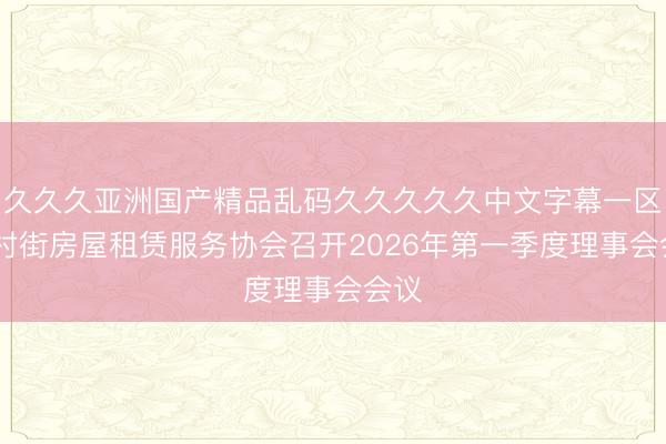 久久久亚洲国产精品乱码久久久久久中文字幕一区 钟村街房屋租赁服务协会召开2026年第一季度理事会会议