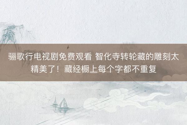 骊歌行电视剧免费观看 智化寺转轮藏的雕刻太精美了！藏经橱上每个字都不重复