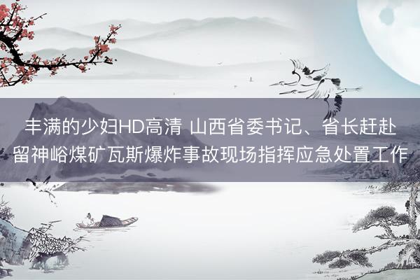 丰满的少妇HD高清 山西省委书记、省长赶赴留神峪煤矿瓦斯爆炸事故现场指挥应急处置工作