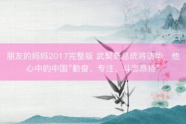 朋友的妈妈2017完整版 武契奇总统将访华，他心中的中国“勤奋、专注、斗志昂扬”