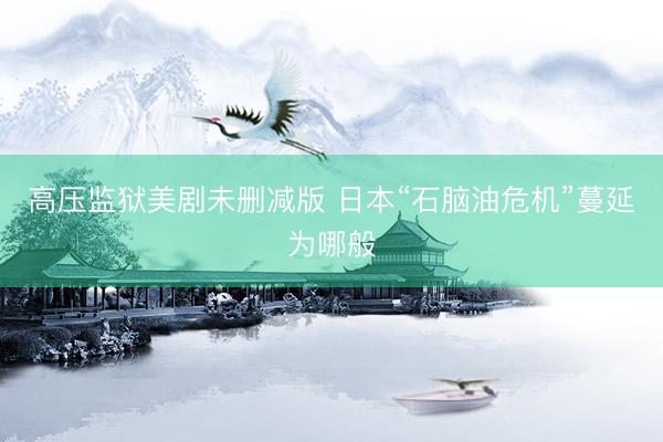 高压监狱美剧未删减版 日本“石脑油危机”蔓延为哪般