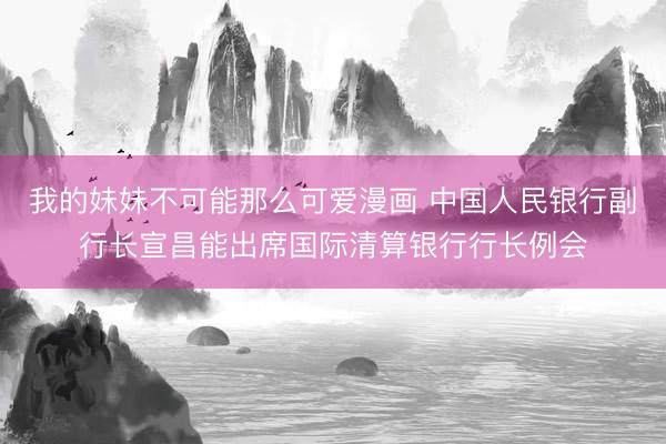我的妹妹不可能那么可爱漫画 中国人民银行副行长宣昌能出席国际清算银行行长例会