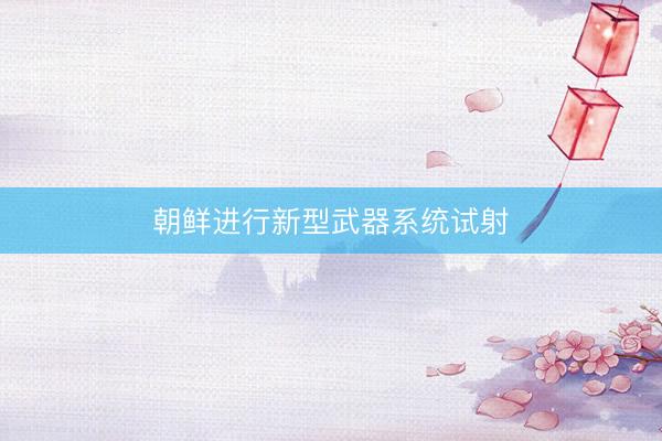 朝鲜进行新型武器系统试射