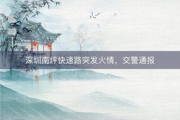 深圳南坪快速路突发火情，交警通报