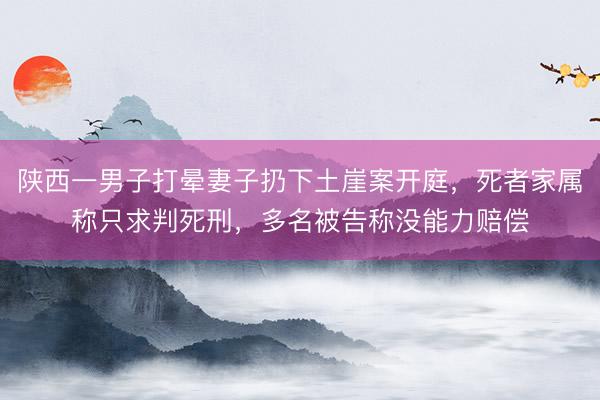 陕西一男子打晕妻子扔下土崖案开庭，死者家属称只求判死刑，多名被告称没能力赔偿
