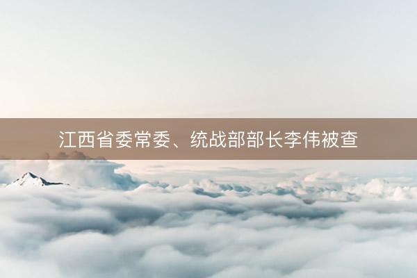 江西省委常委、统战部部长李伟被查