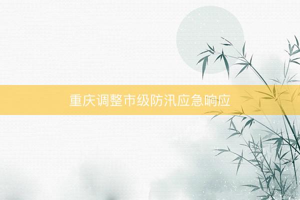 重庆调整市级防汛应急响应