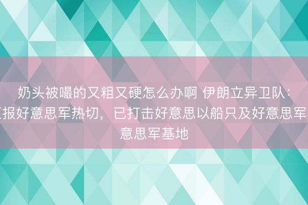 奶头被嘬的又粗又硬怎么办啊 伊朗立异卫队：为汇报好意思军热切，已打击好意思以船只及好意思军基地