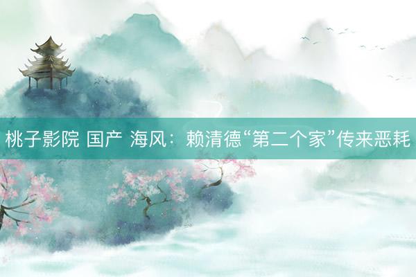 桃子影院 国产 海风：赖清德“第二个家”传来恶耗