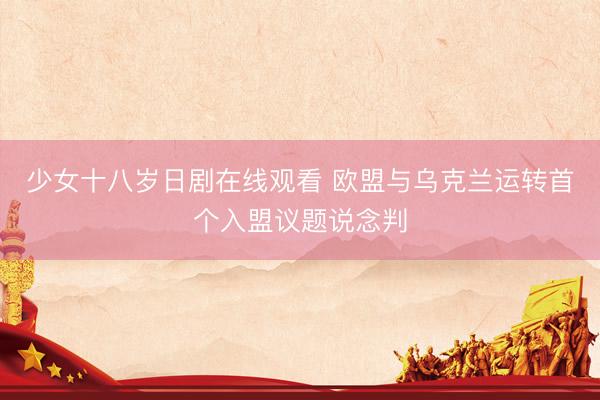 少女十八岁日剧在线观看 欧盟与乌克兰运转首个入盟议题说念判