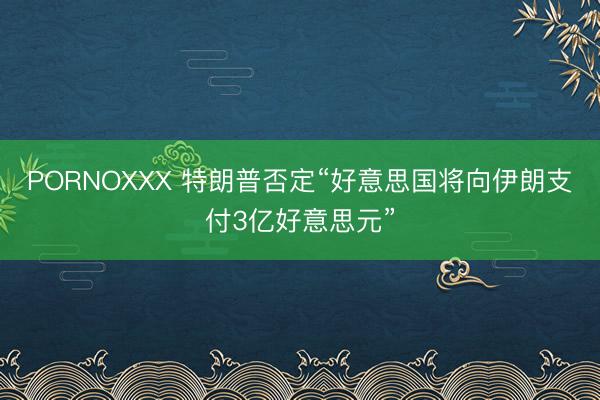 PORNOXXX 特朗普否定“好意思国将向伊朗支付3亿好意思元”