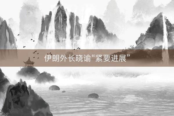 伊朗外长晓谕“紧要进展”